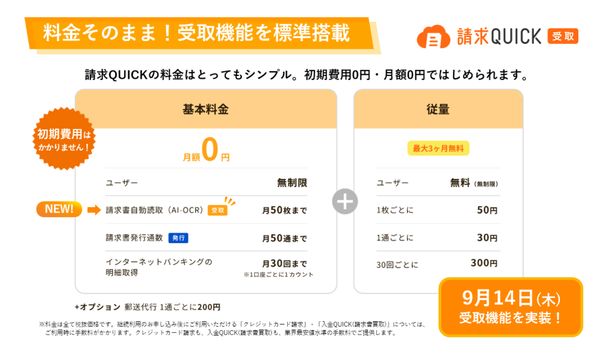 請求QUICKに請求書の受取機能を搭載